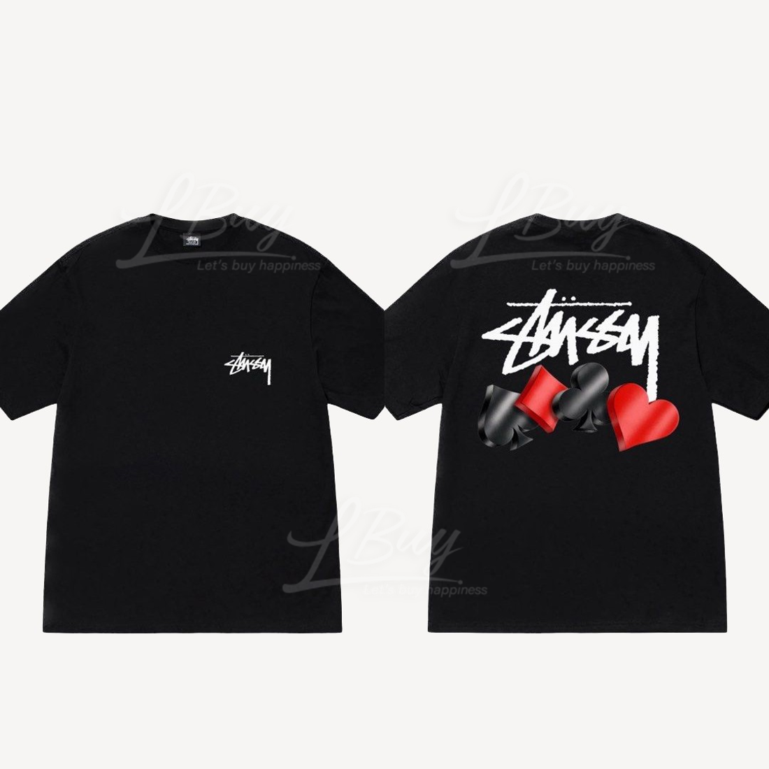 Stussy 啤牌Shorts Tee T-Shirt 黑色