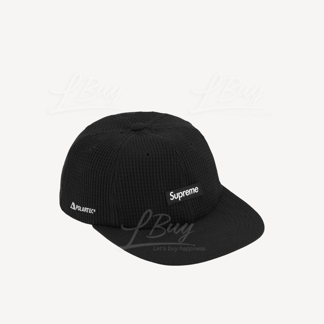 SUPREME POLARTEC WAFFLE SMALL BOX 6-PANEL BLACK