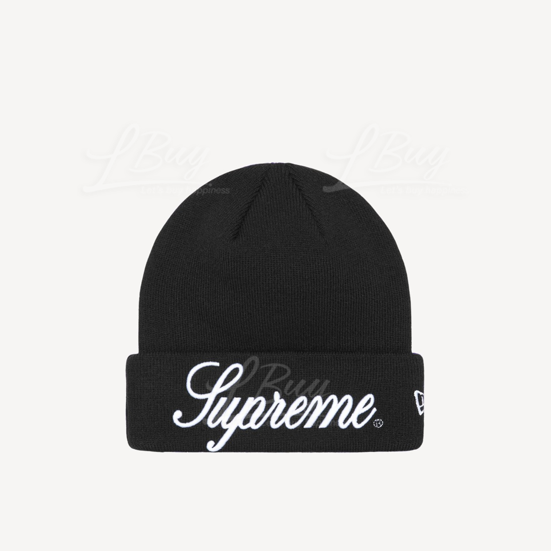 SUPREME NEW ERA SCRIPT BEANIE BLACK