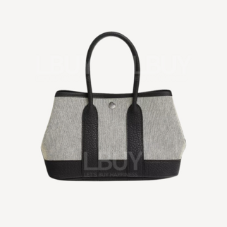 Hermes Neo Garden 23 bag 米色併黑色 帆布併皮革
