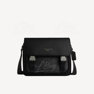 Coach Racer Messenger In Signature Black  CT716QBMI5