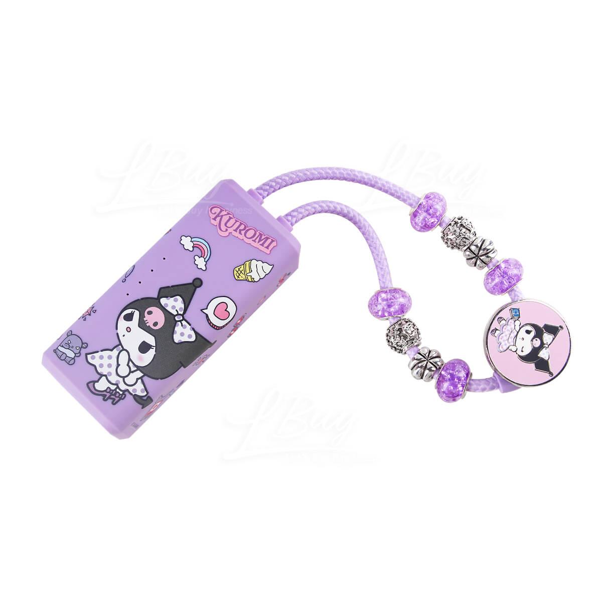 Sanrio 2-In-1 5000mAh Power Bank and SD Card Reader, Lightning/USB-C Devices Charging Compatible - Kuromi