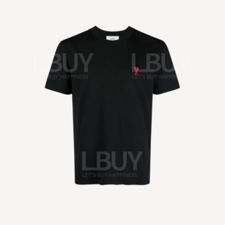 Ami Paris Regular fit 黑色紅心 T- shirt 中性