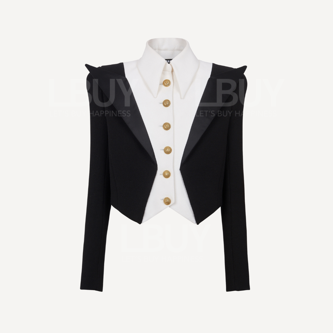 Balmain黑白西裝短身外套
