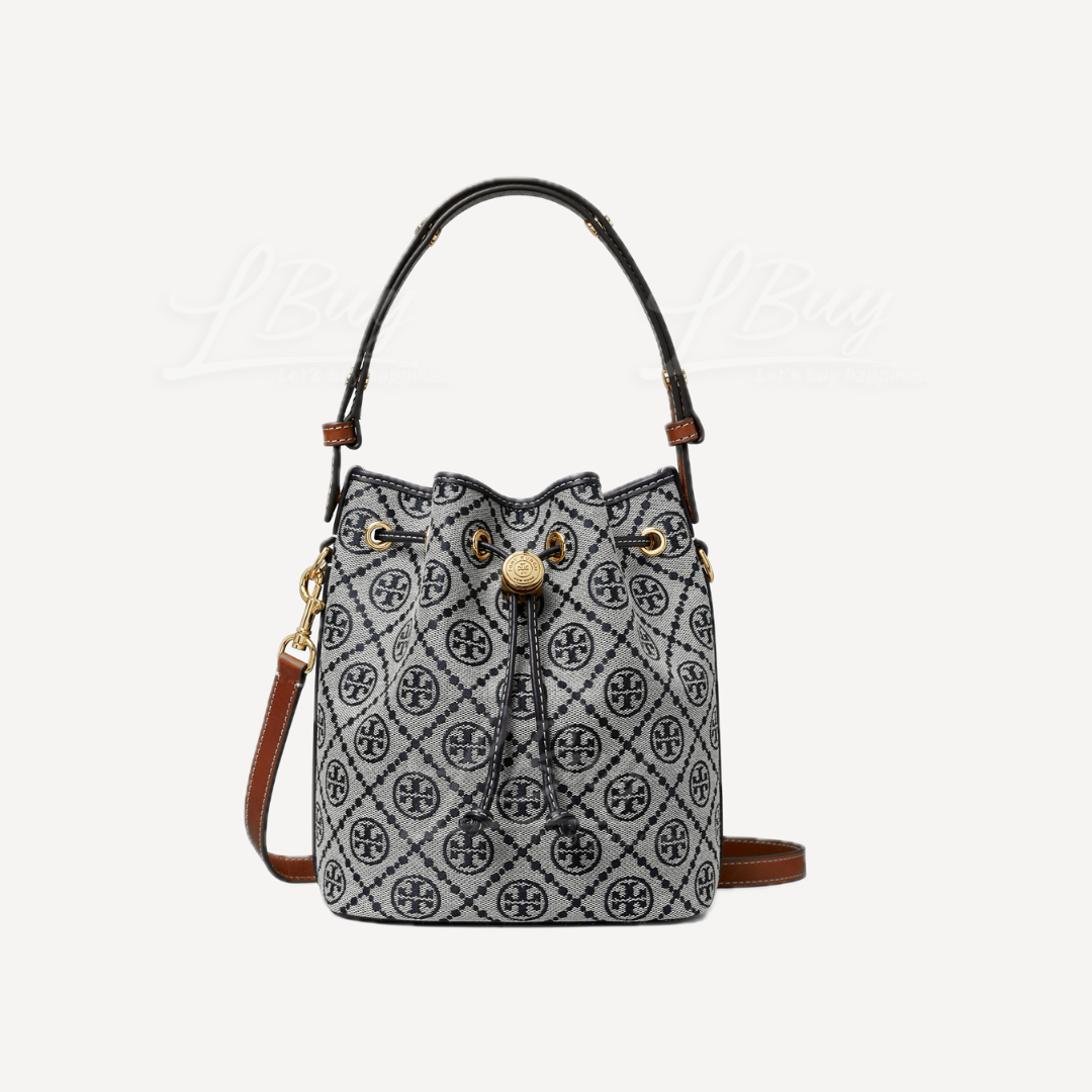 Tory Burch Monogram 藍灰色 水桶袋