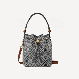 Tory Burch Monogram 藍灰色 水桶袋