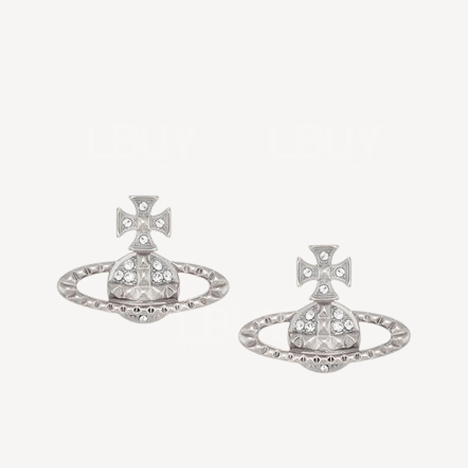 Vivienne Westwood Mayfair bas-relief Earrings Rhodium