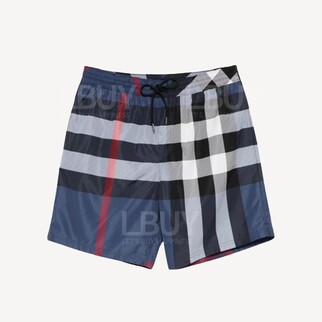 Burberry Plaid Blue Beach Pants Shorts
