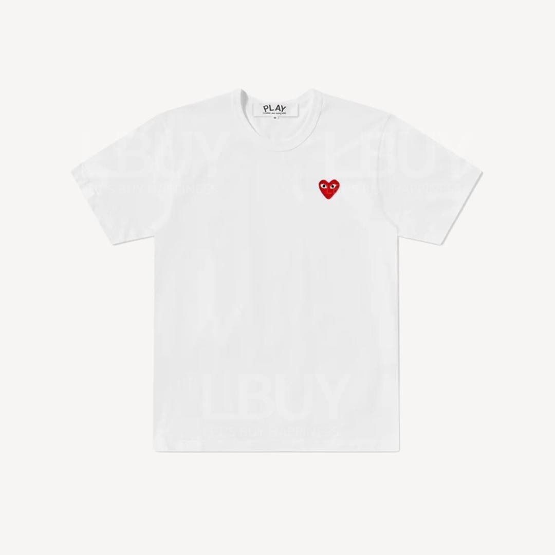 Comme Des Garçons Play 红色心形Logo 男装白Tee