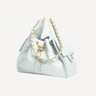 CHANEL 25 Small Handbag Handbag Light Blue AS5293