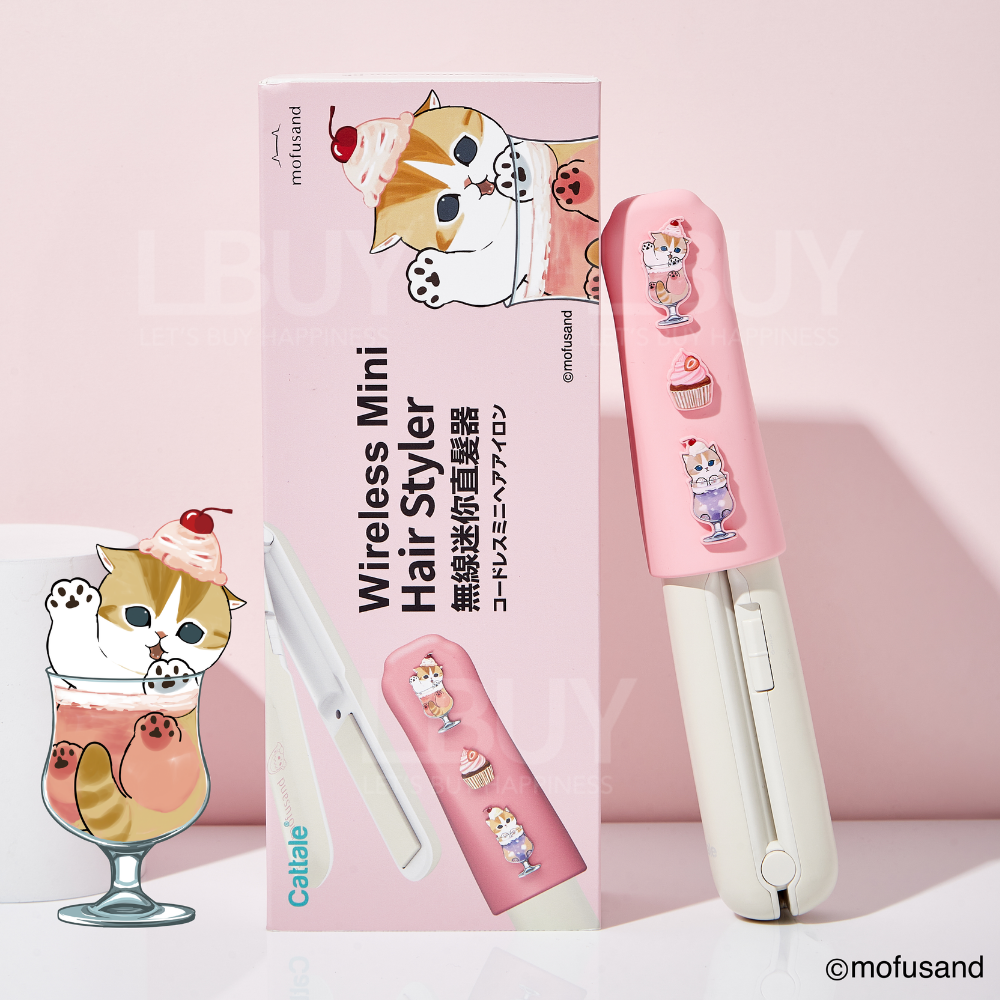 Cattale -mofusand 无线迷你直发夹 - 甜品猫猫
