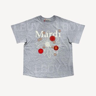 韓國Mardi Mercredi TSHIRT FLOWERMARDI BLOSSOM_GREY IVORY