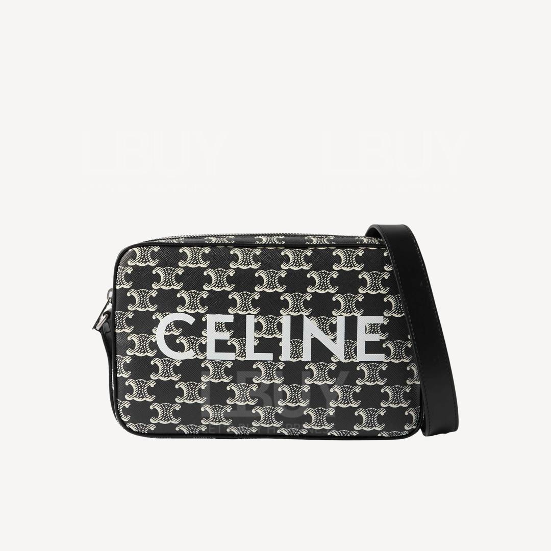 Celine 老花 黑色斜背袋