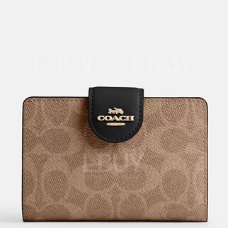 Coach Medium Corner Zip Wallet In Signature Canvas