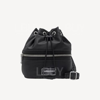 Burberry Tie Drawstring Black Bucket Bag