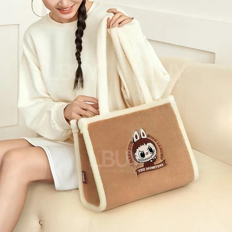 The Monsters 包包经典系列-LABUBU毛绒托特包（棕色）