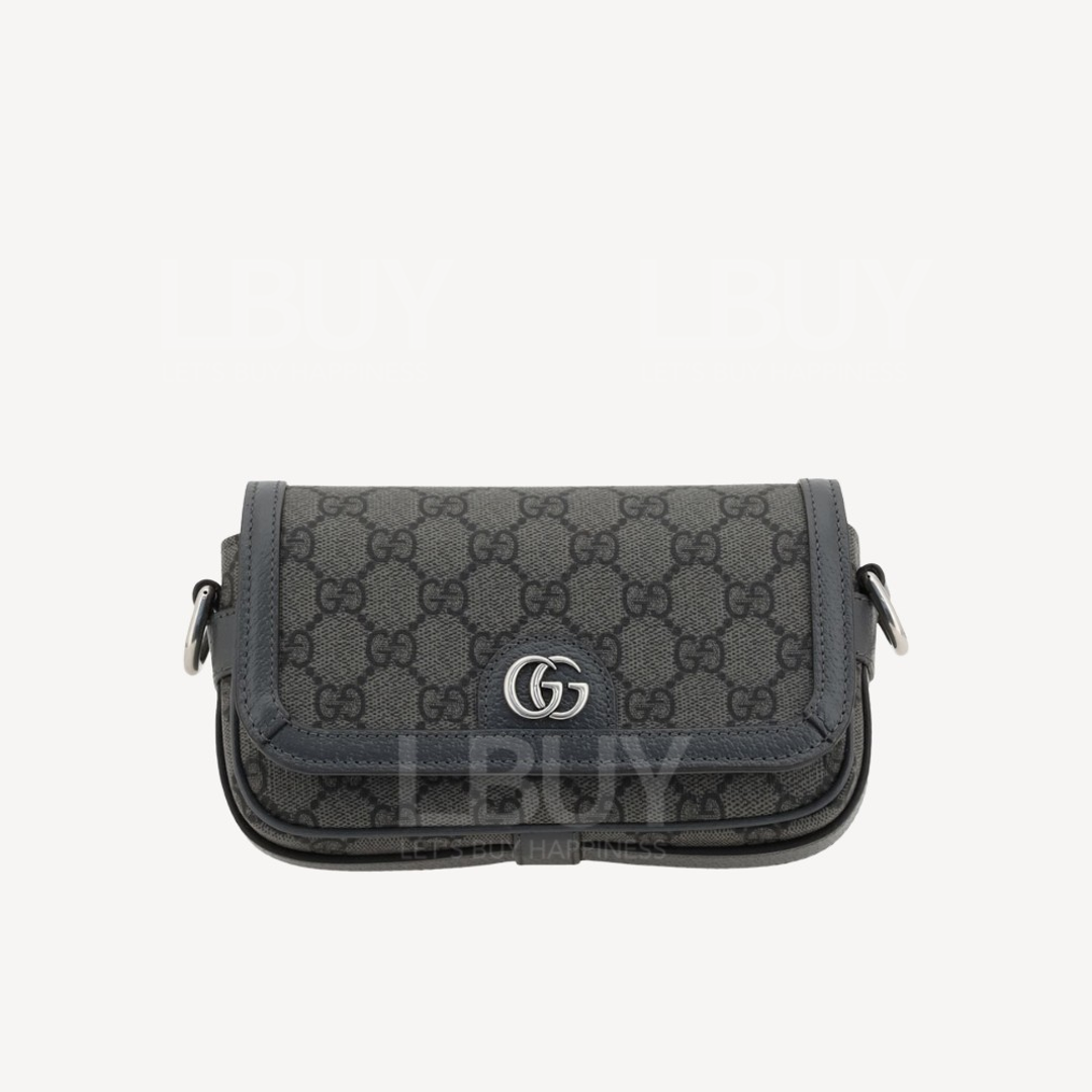 Gucci GG Logo 斜孭袋 黑灰色 7954662
