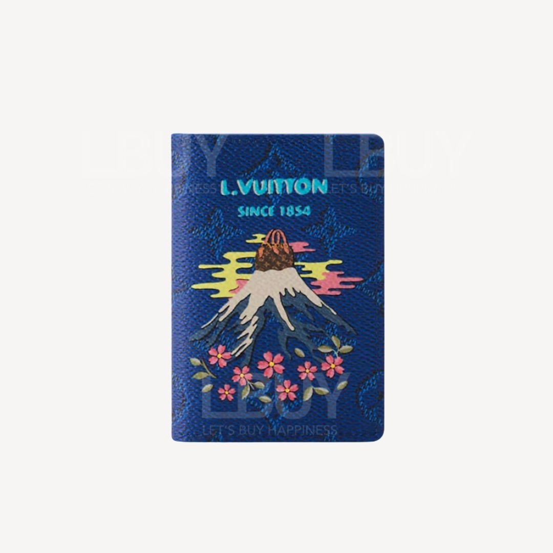 LV 富士山印花圖案 袋裝萬用錢包 藍色 M25972