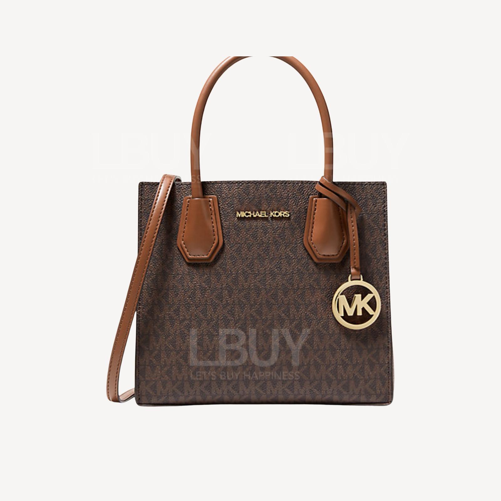 Michael Kors Mercer Medium Logo and Leather Accordion Crossbody Bag