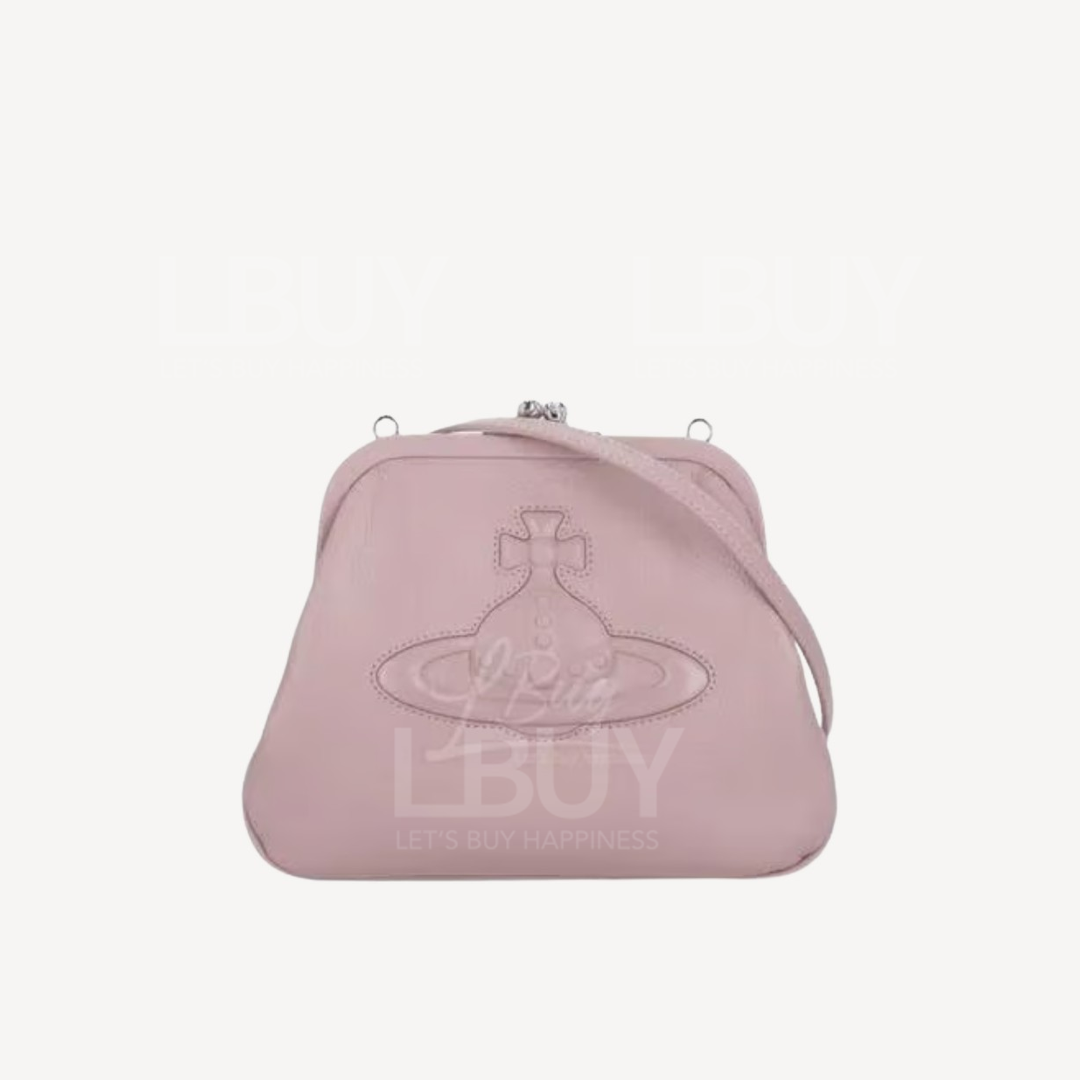 Vivienne Westwood Orb 立体压纹 粉色斜背袋