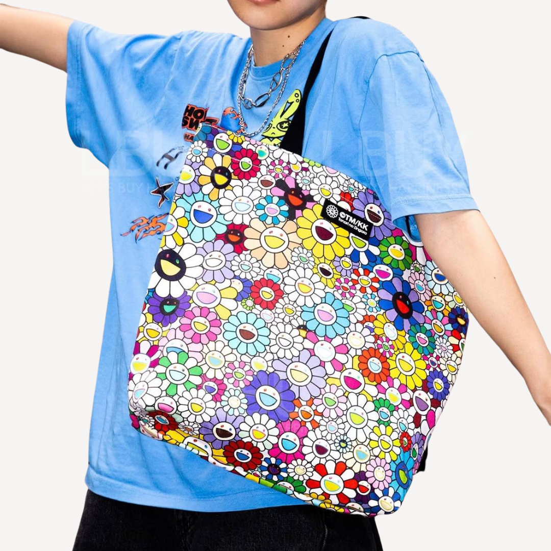 村上隆-Tonari no Zingaro 村上隆Multi-Color Flowers Tote Bag
