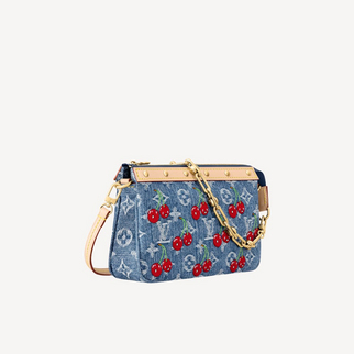 LV x TM Cherry Pattern Denim Shoulder Bag M13994