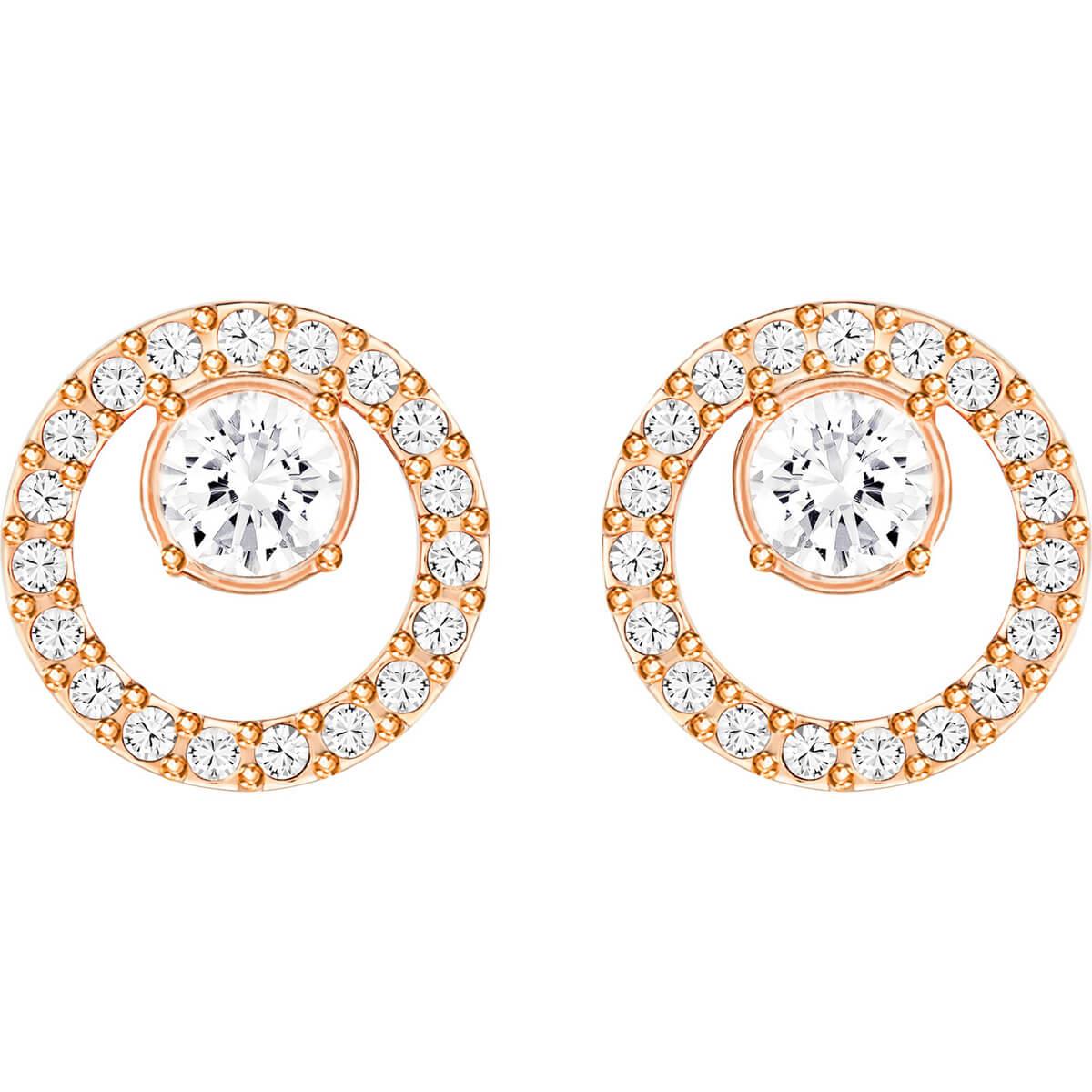 SWAROVSKI Creativity Pierced Earrings (White, Rose Gold-Tone Plated)