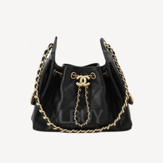 Chanel 25 迷你包 單肩袋 黑色金扣 AS5631