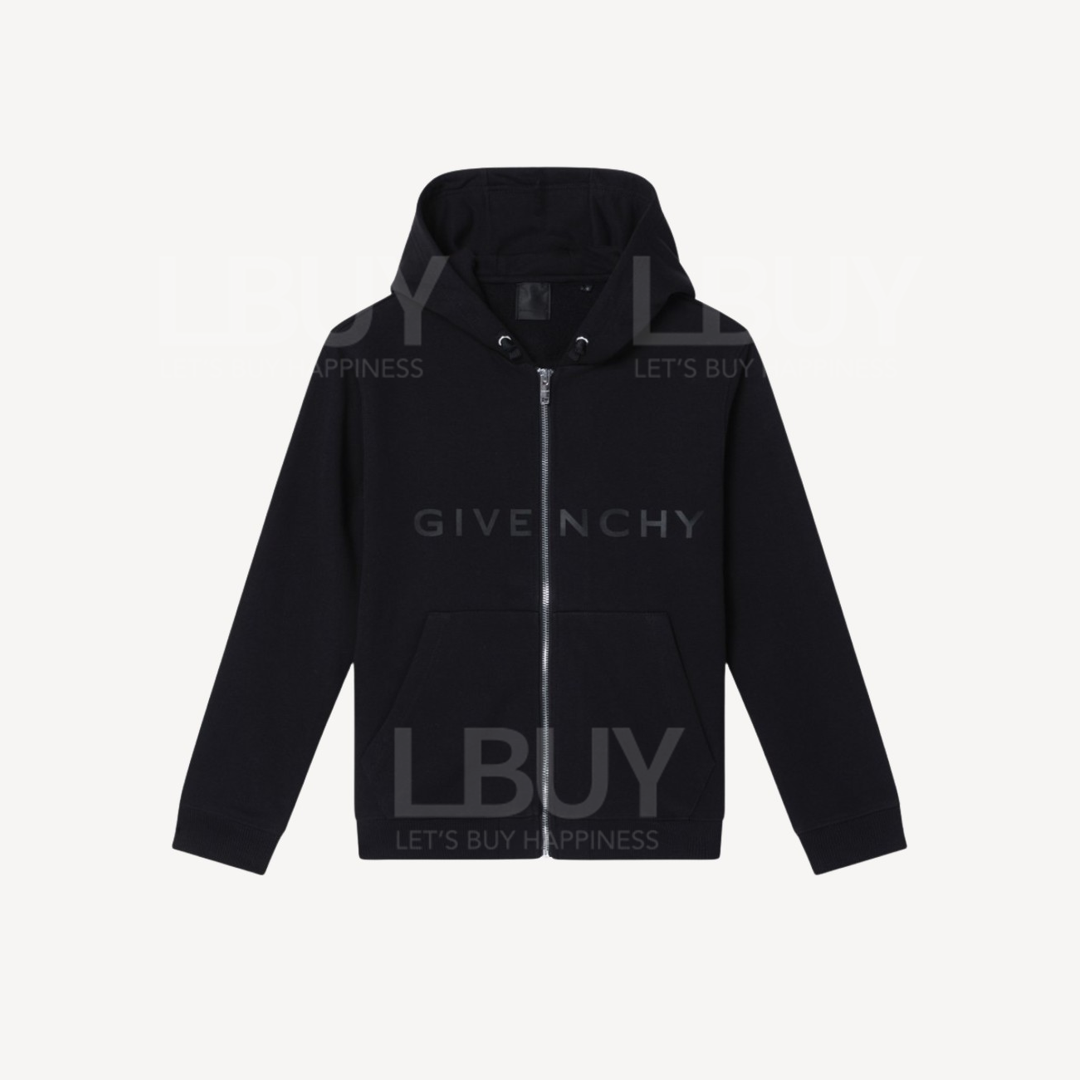 Givenchy Logo Black Long Sleeve Hooded Sweater Zipper Jacket H30937