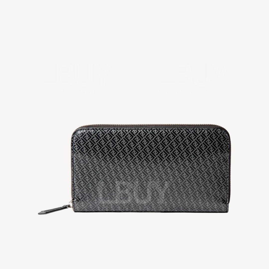 Fendi FF Logo 拉鍊黑色長銀包 7M0210