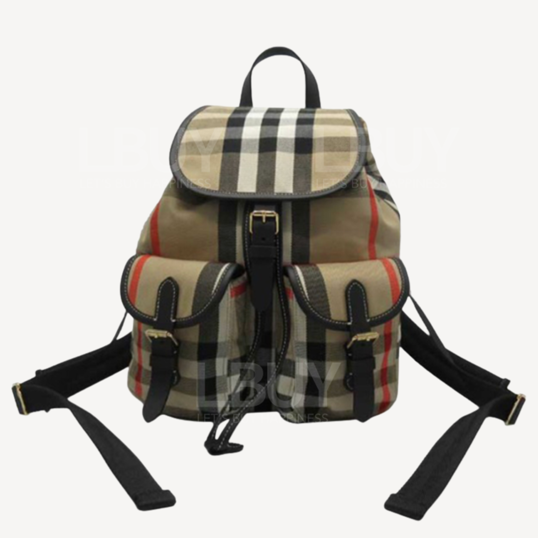 Burberry Enfield 經典格子中號背包 米色 81231011