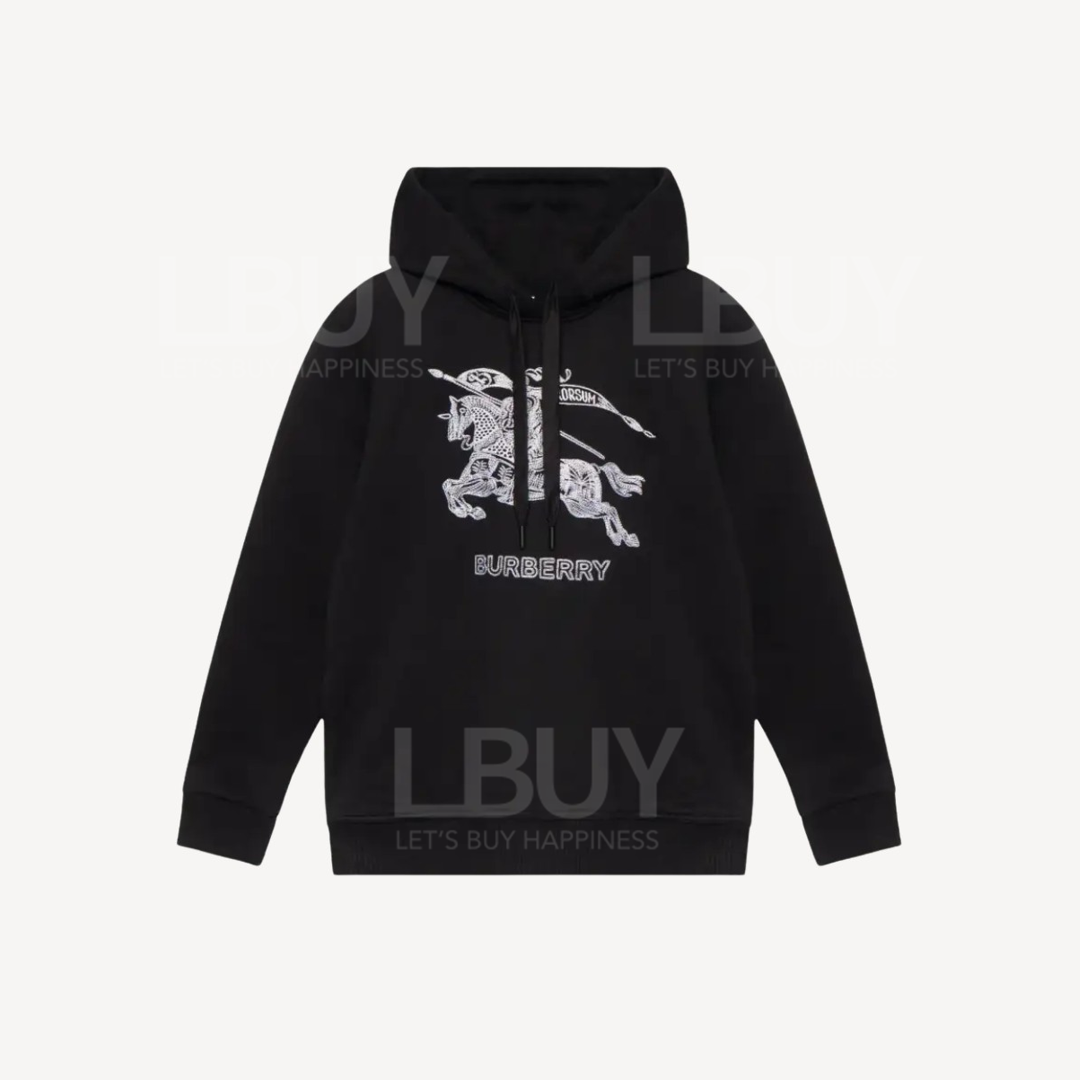 Burberry 战马图案连帽卫衣 黑色