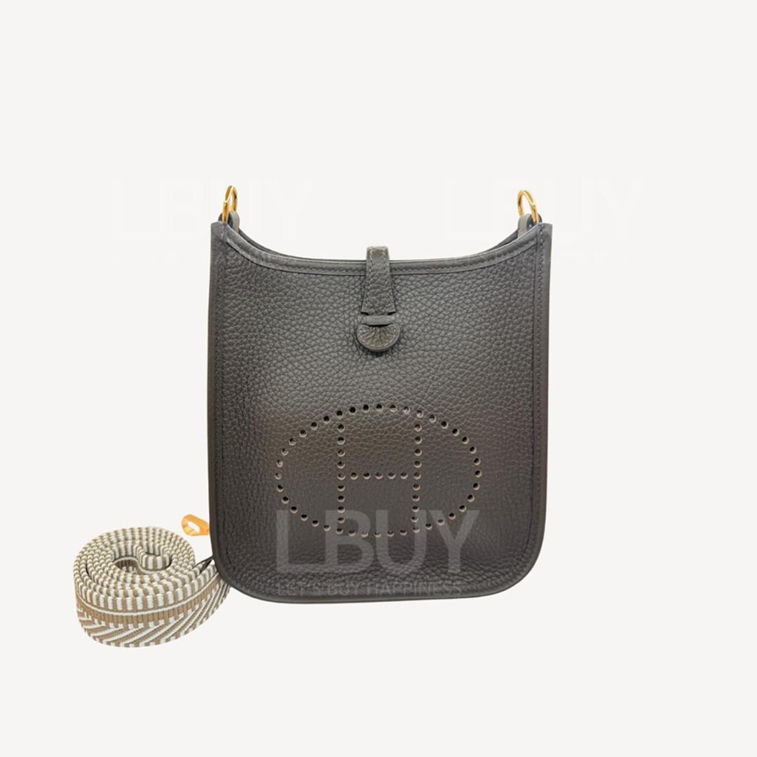 Hermes Mini Evelyne 16 Amazone Bag Ebony Gold Buckle