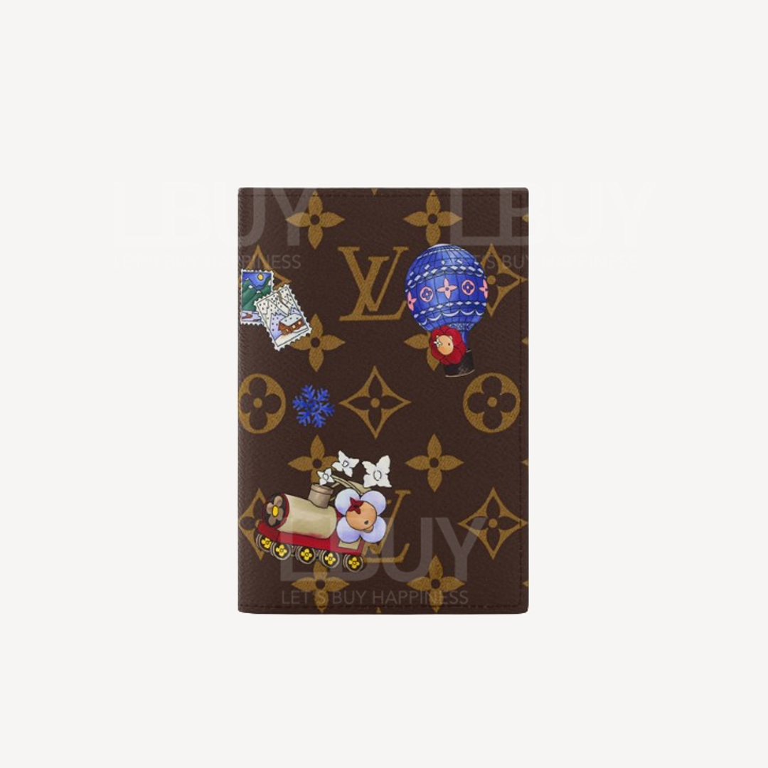LV Vivienne Wintery Travel Monogram Blue Frost Passport Cover M15320