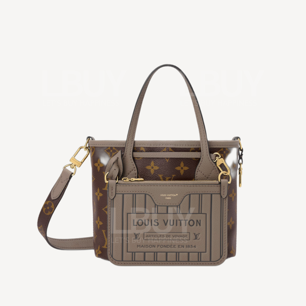 LV Neverfull Bandoulier Inside Out BB Dark Fango Monogram M28349