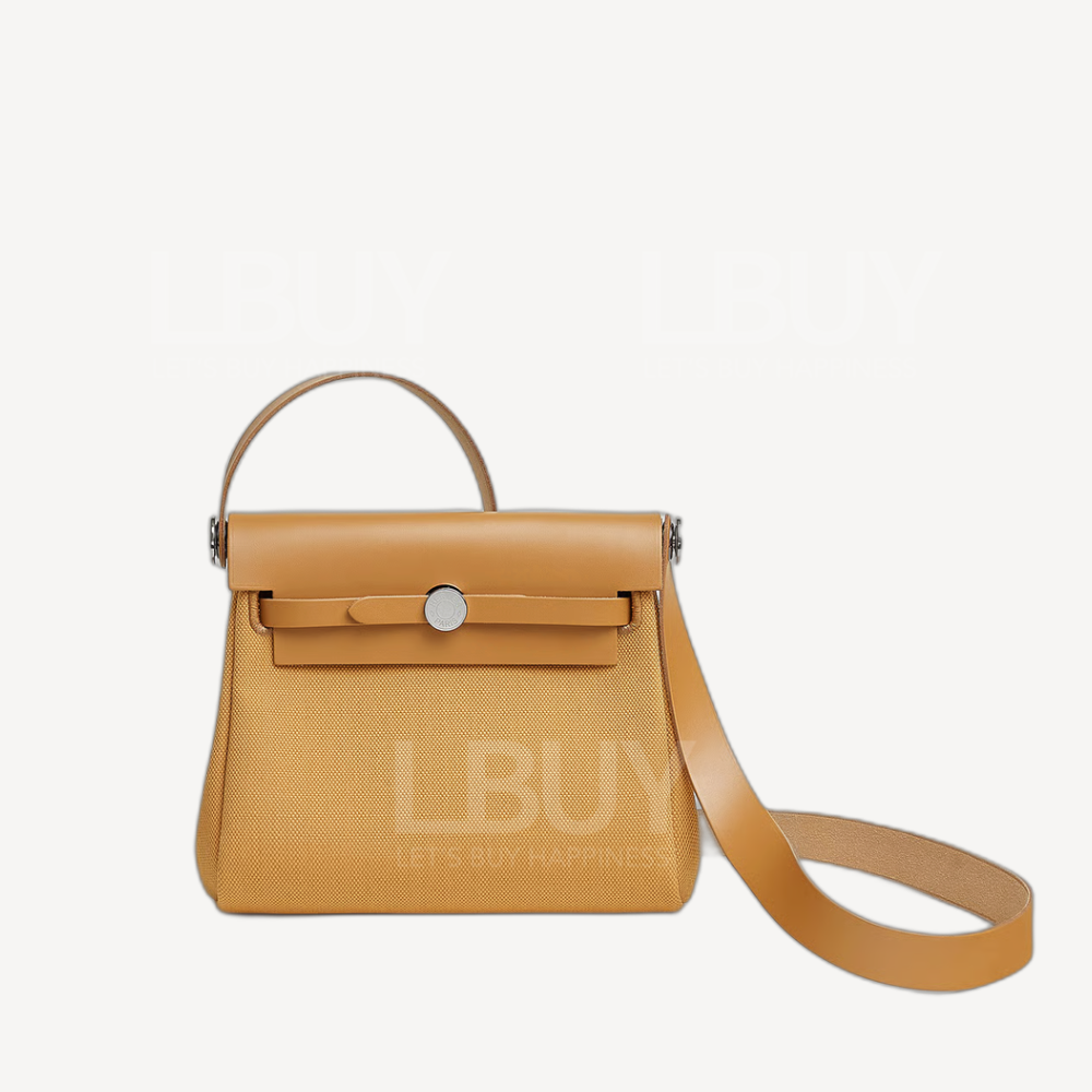 Hermes Herbag Zip 20 Bag Beach Gold Silver Buckle
