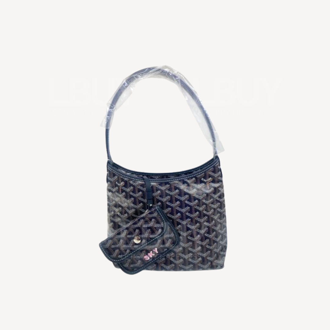 Goyard Boheme Hobo Mini 限量版單肩袋 深藍色 併粉紅色繪字Sky