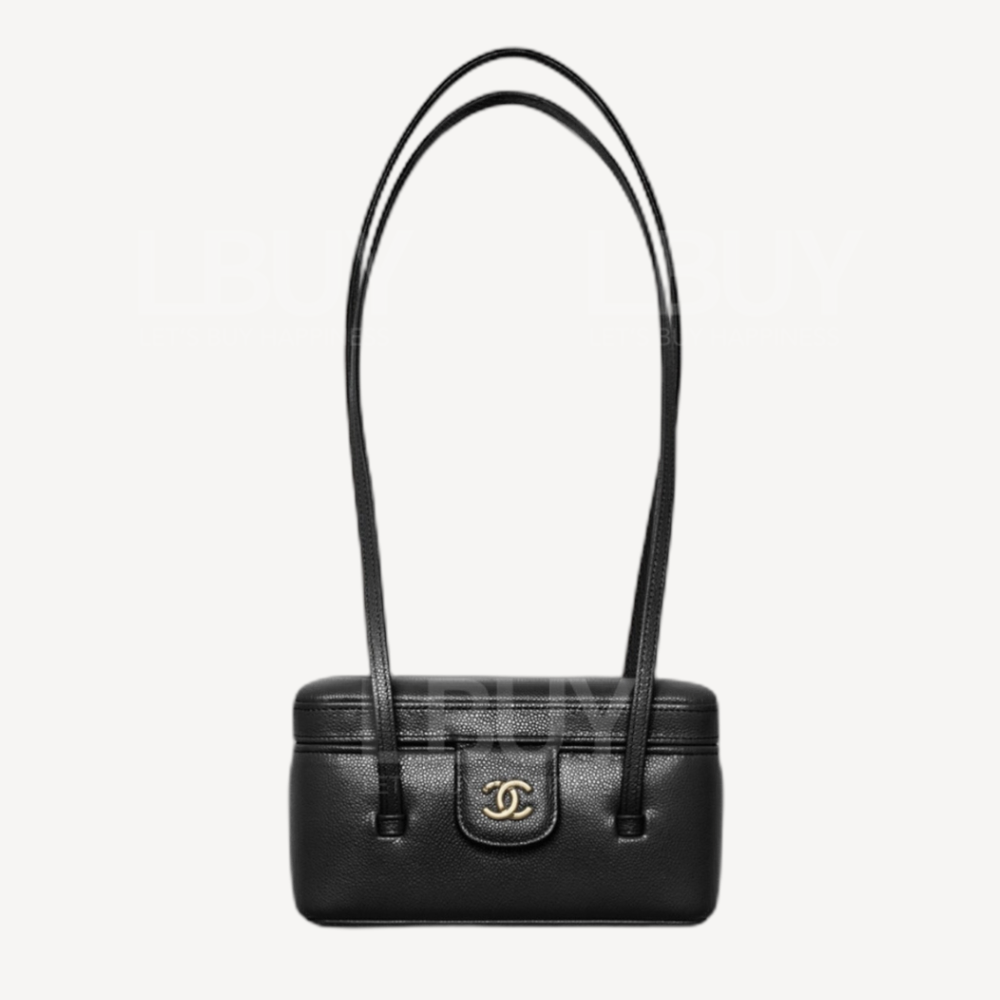 Chanel Preppy coco 长型皮带化妆包 黑色 AP5067