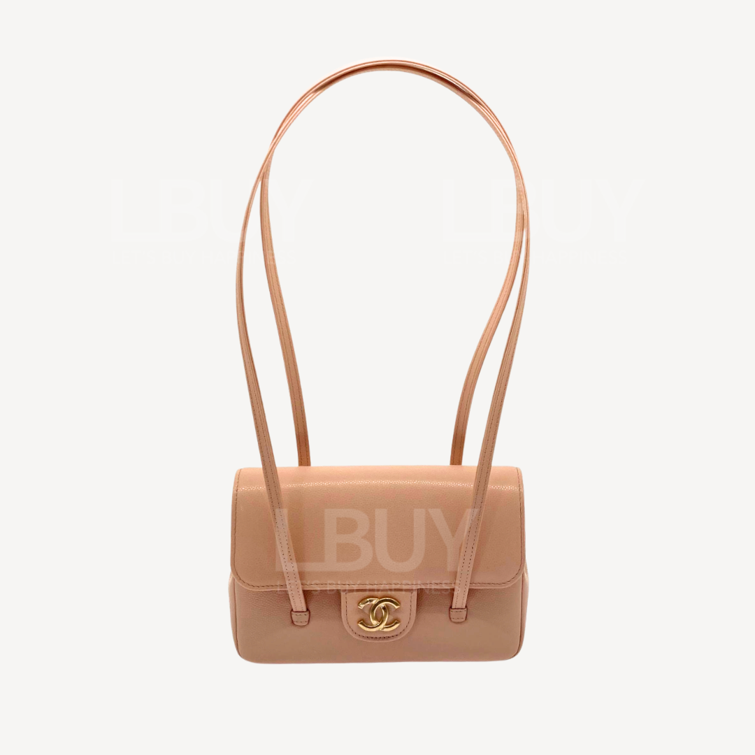 Chanel Preppy Coco 皮革背帶包 淡粉紅色 AP5068
