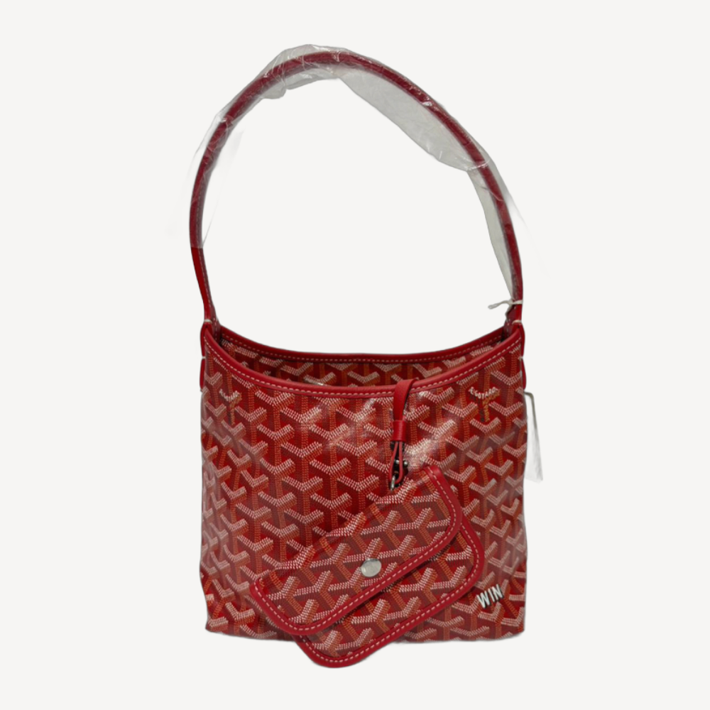 Goyard Boheme Hobo Mini 限量版單肩袋 酒紅色 併白色繪字 WIN