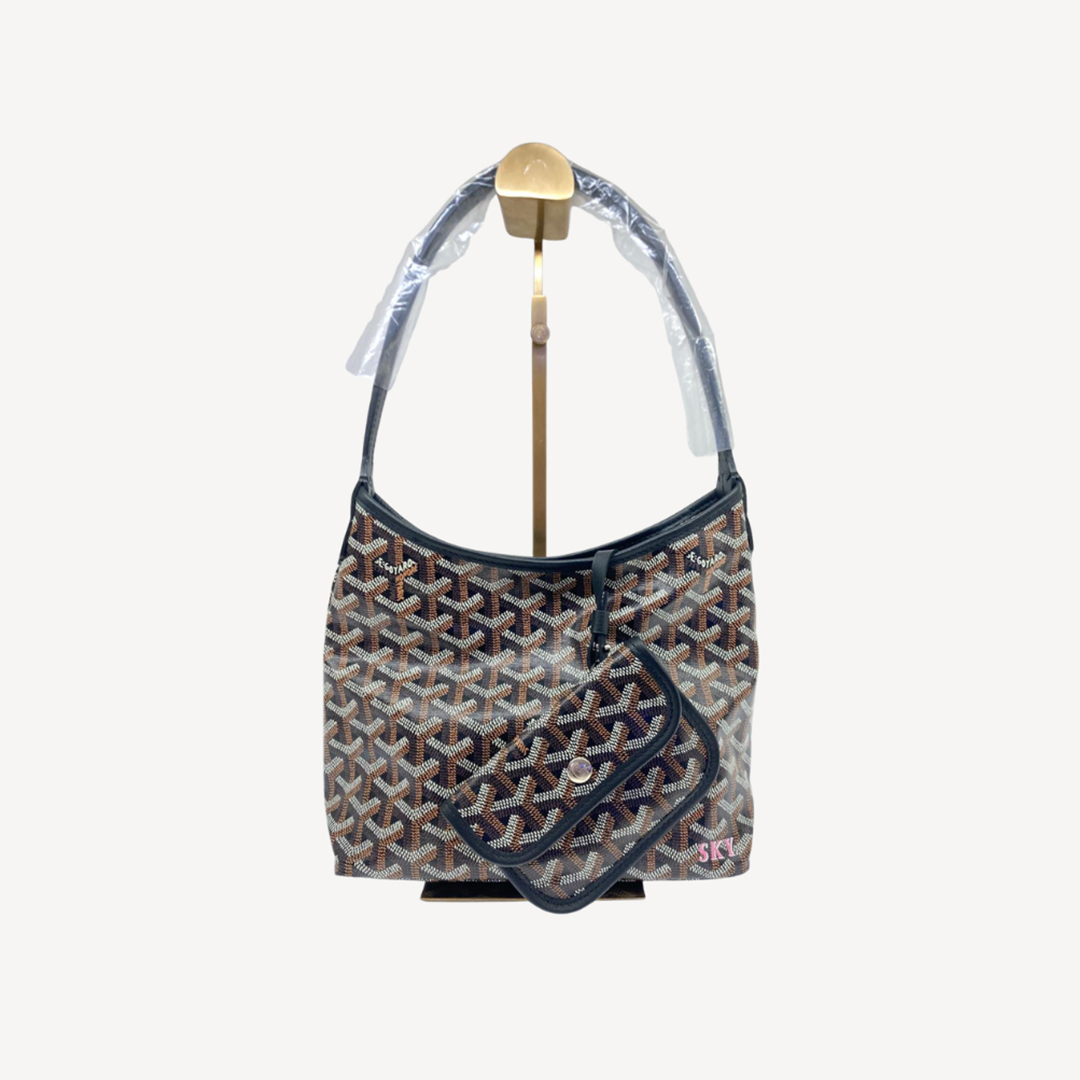 Goyard Boheme Hobo Mini 限量版單肩袋 黑色 併粉紅色繪字SKY