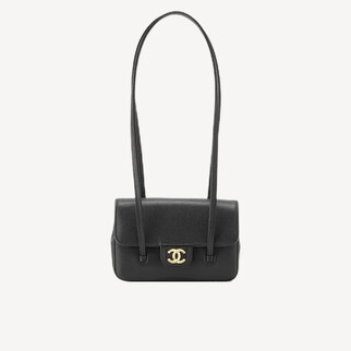 Chanel Preppy Coco 皮革背带包 黑色 AP5068
