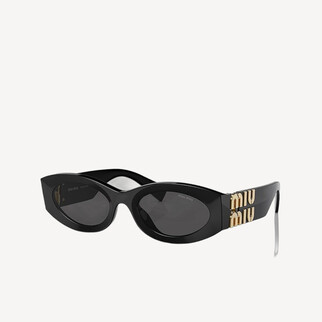 Miu Miu 金色 Logo黑色太陽眼鏡