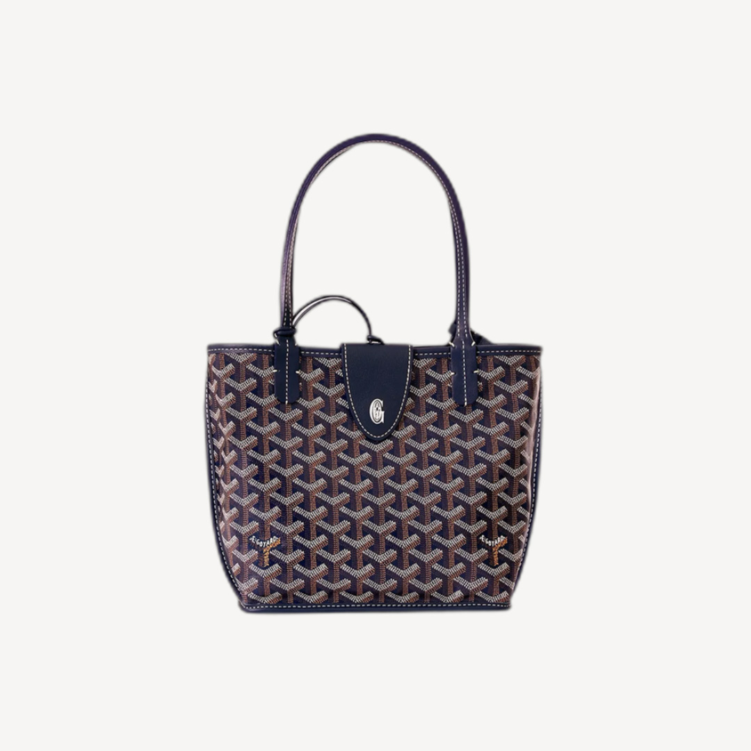 Goyard Anjou Mini Bag Shoulder Bag Tote Bag with Leather Magnet Clip Dark Blue