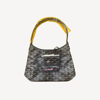 Goyard Boheme Hobo Mini 限量版單肩袋 深藍色 併粉紅色繪字Love