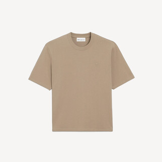 Ami Paris 同色浮飾心心 T-shirt 中性 奶茶色