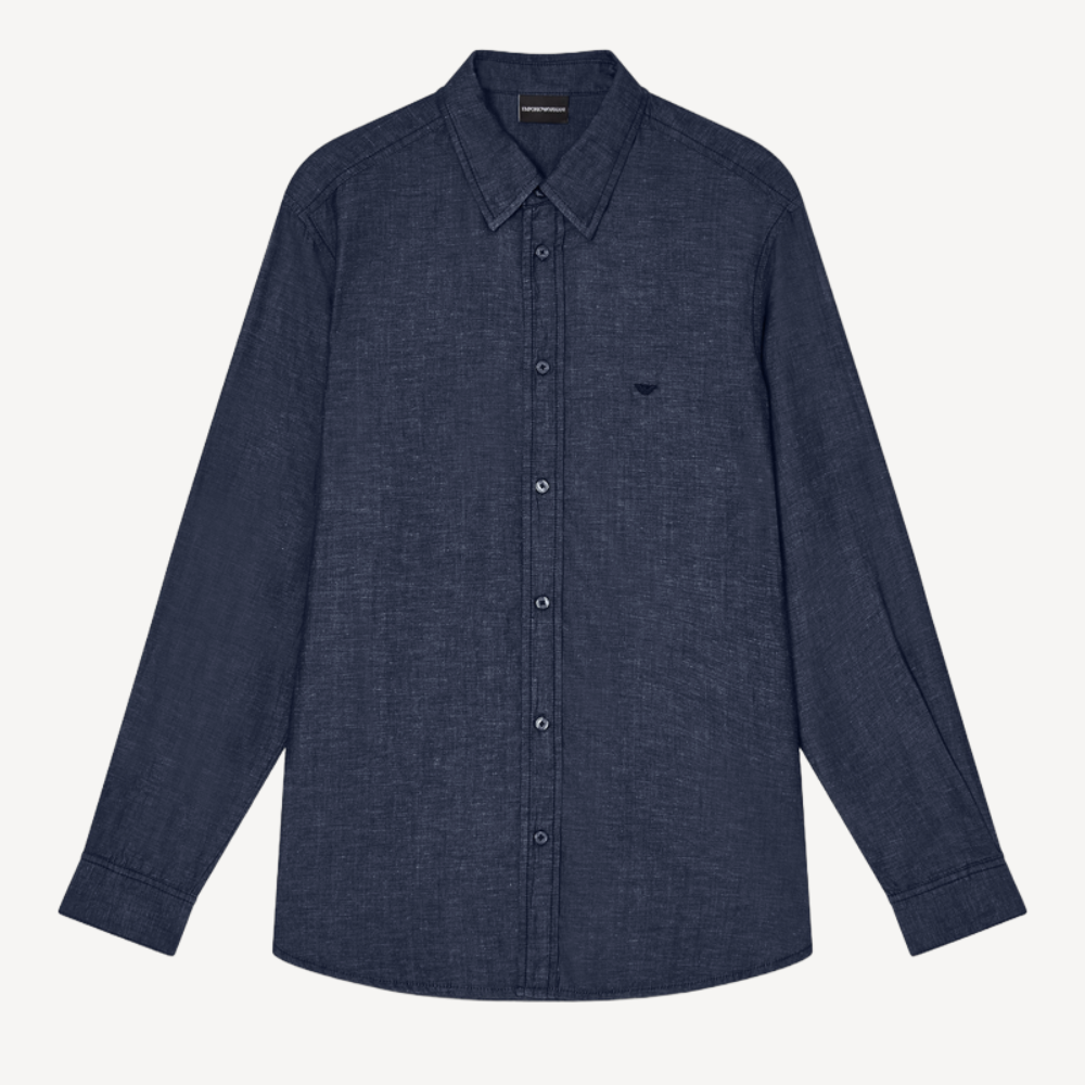 Emporio Armani Regular Fit Chambray 常規版恤衫 深藍色