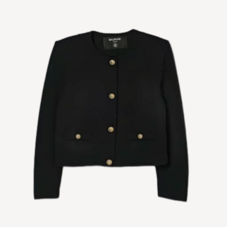 Balmain 金色钮扣黑色棉外套