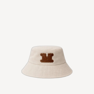 Max Mara Logo Bucket Hat Natural